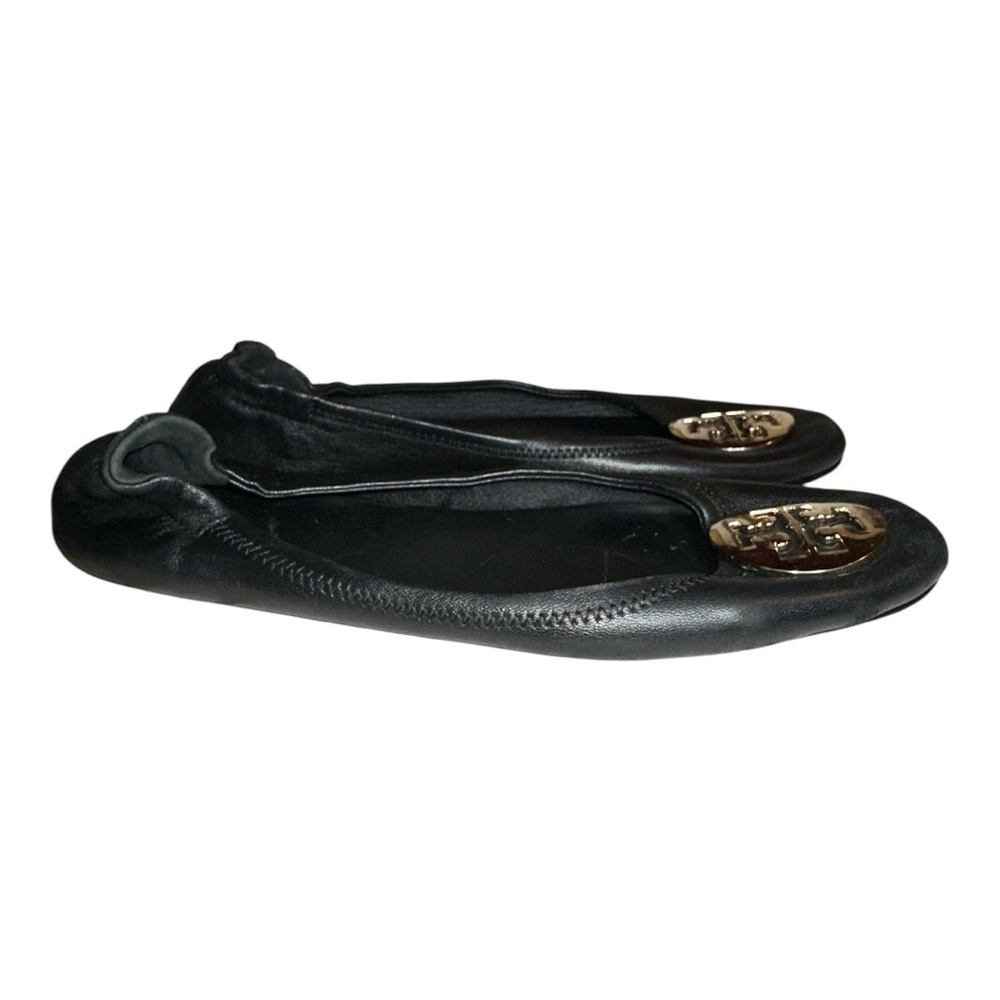 Tory Burch Women's black leather Minnie Travel Ballet Flats Size 41 - Picture 11 of 15